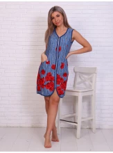 Халат Арина индиго (кулирка) Халат Арина индиго (кулирка)